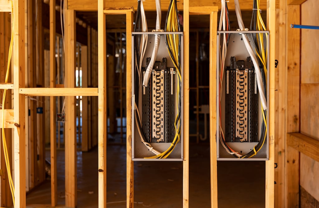 2 Main Electrical panels in a home under construction