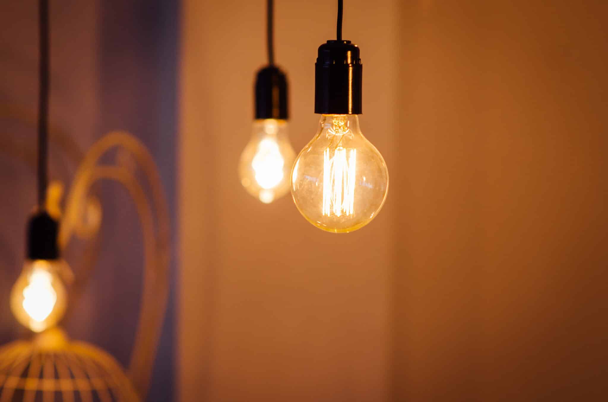 Edison lamps flickering lights.