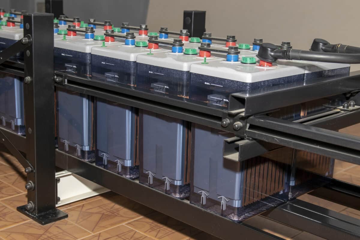 Rows of Backup Battery Systems.
