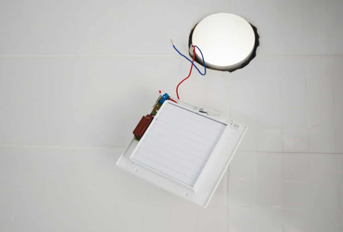 Bathroom exhaust wiring.