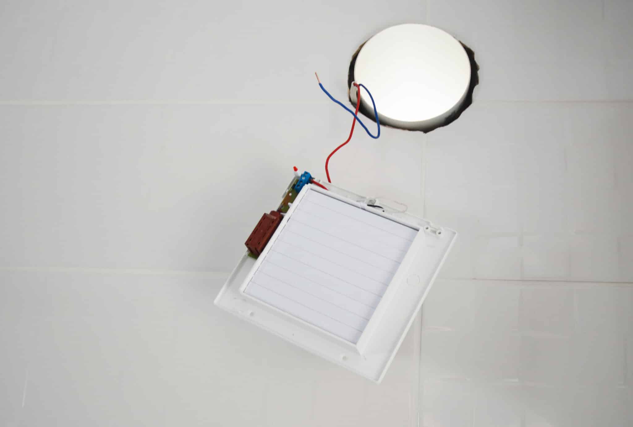 Bathroom exhaust wiring.