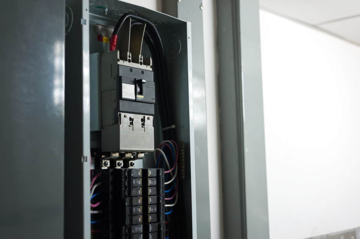 Surge protector sizing inside an electrical panel.