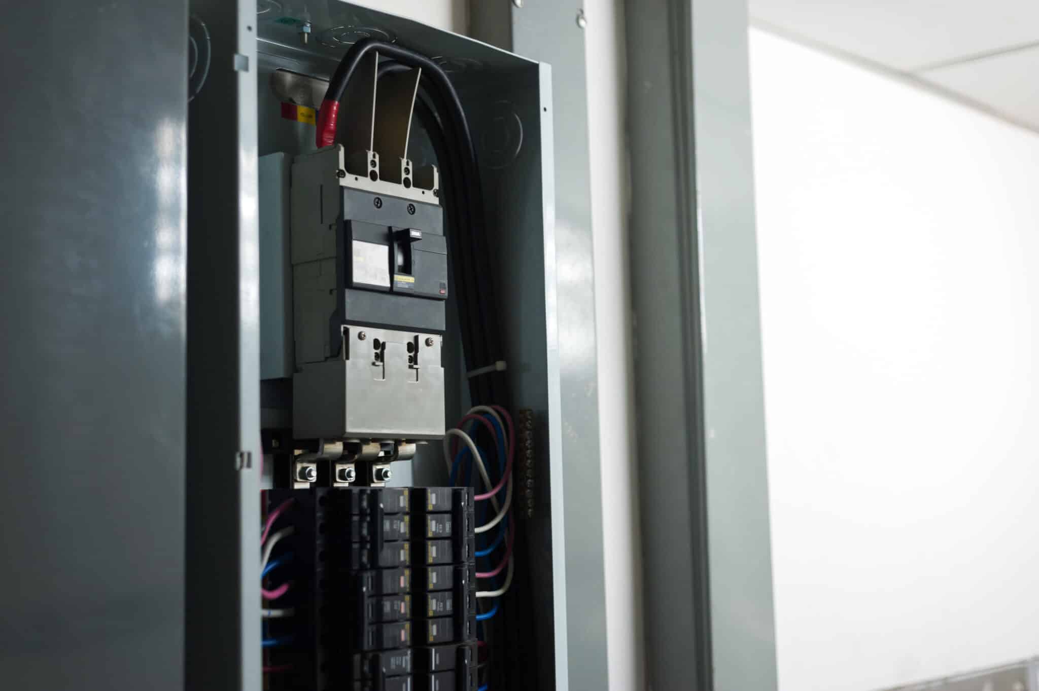 Surge protector sizing inside an electrical panel.